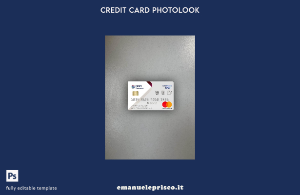 modello frontale photolook della carta QNB Finansbank Turchia stile verificato